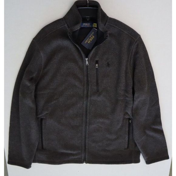 Polo Ralph Lauren Men's Sz XL Gray Heather L/S Full Zip Fleece Jacket $168 - Picture 7 of 10